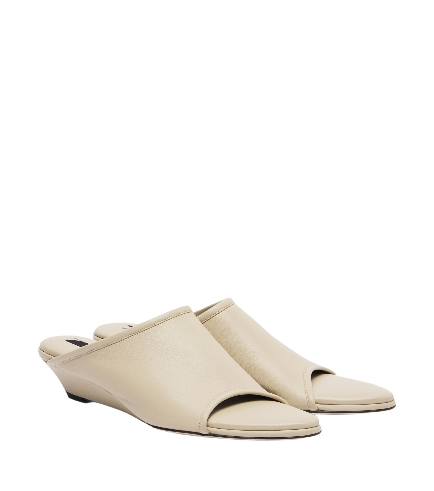 CHRISTEN Stretch leather wedge mules