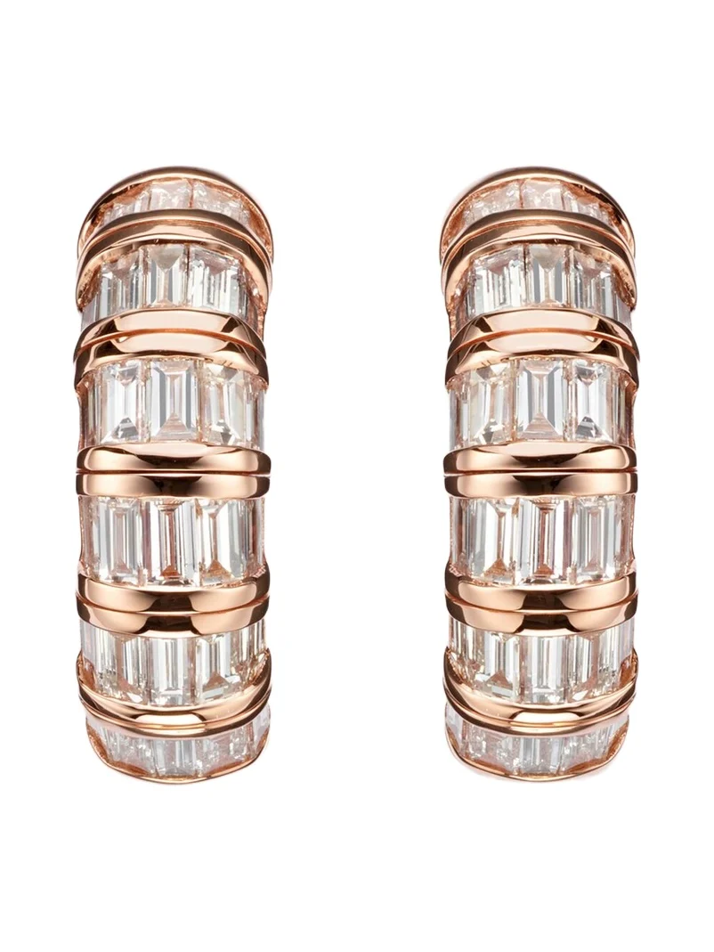 SHAY JEWELRY 18kt rose gold huggie earrings with diamonds