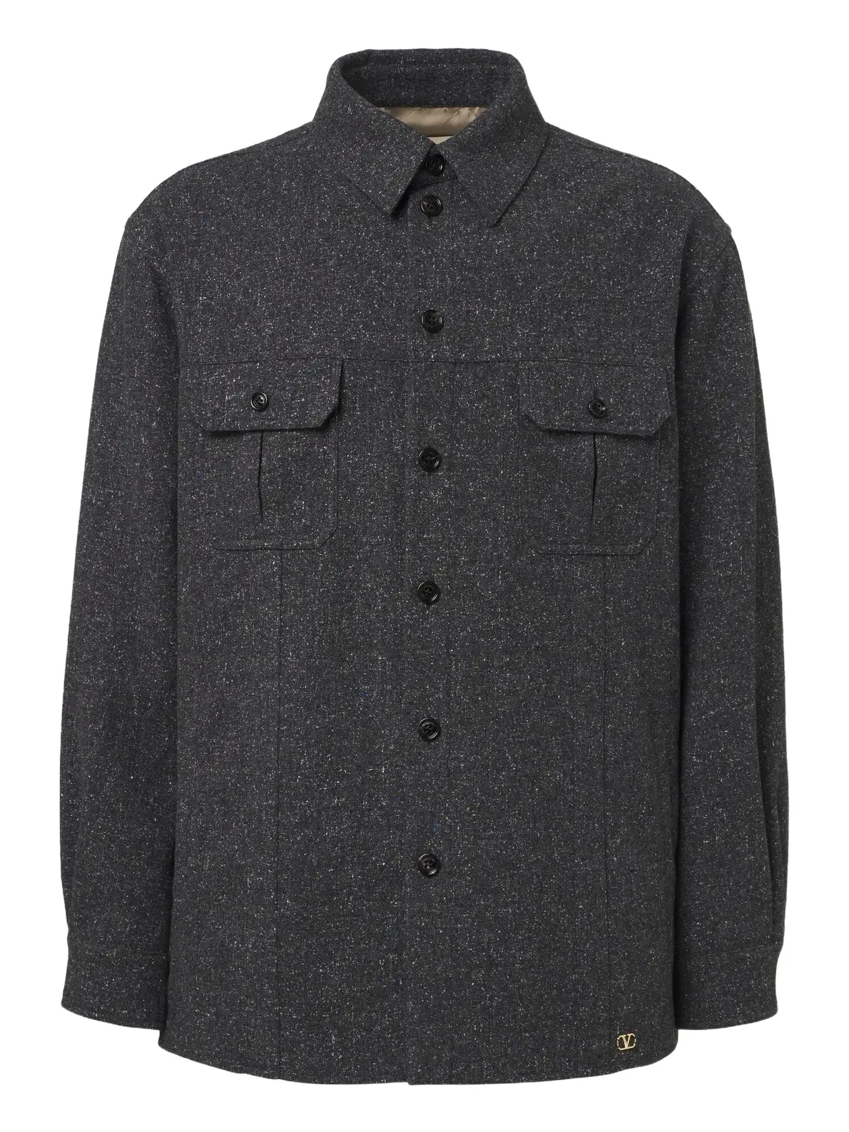 VLogo wool and silk-blend overshirt VLogo wool and silk-blend overshirt