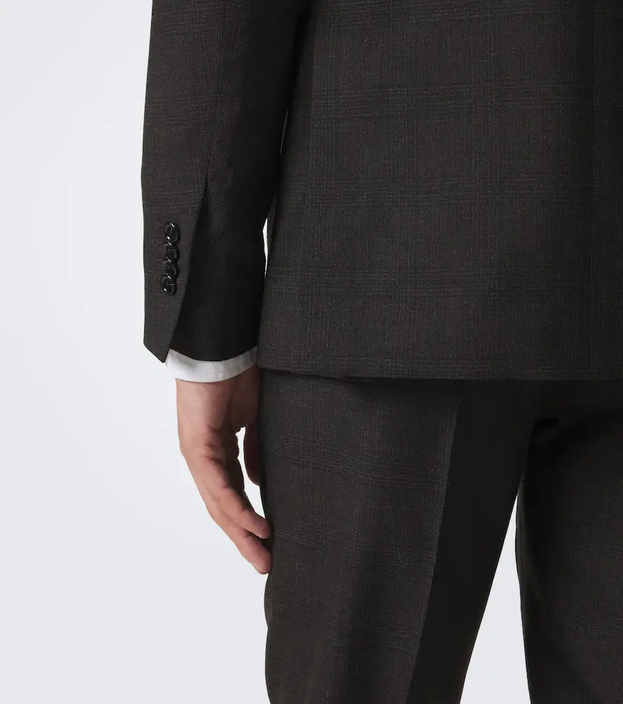 Lardini Checked double-breasted virgin wool suit | Thumbnail 3