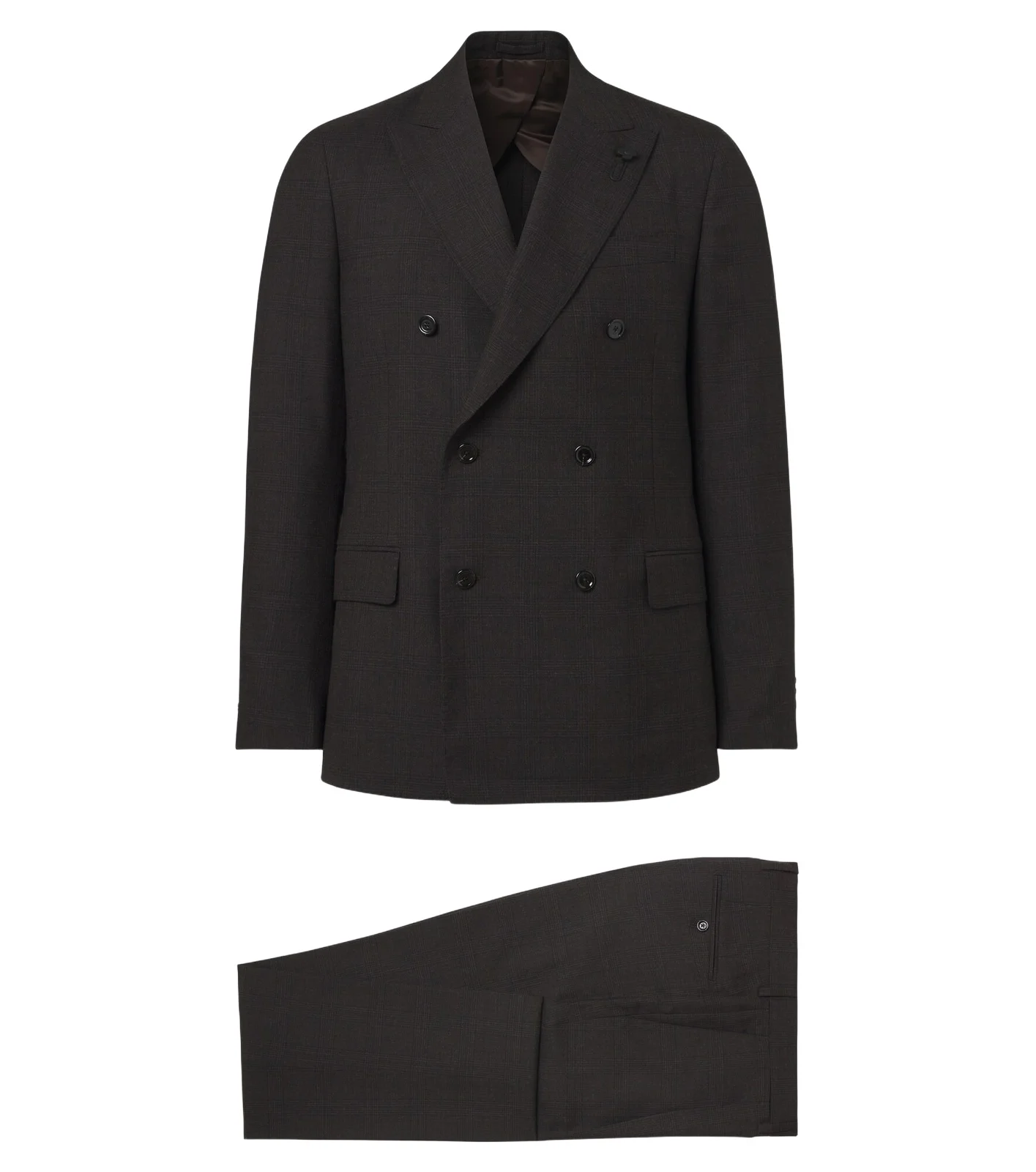 Checked double-breasted virgin wool suit Checked double-breasted virgin wool suit