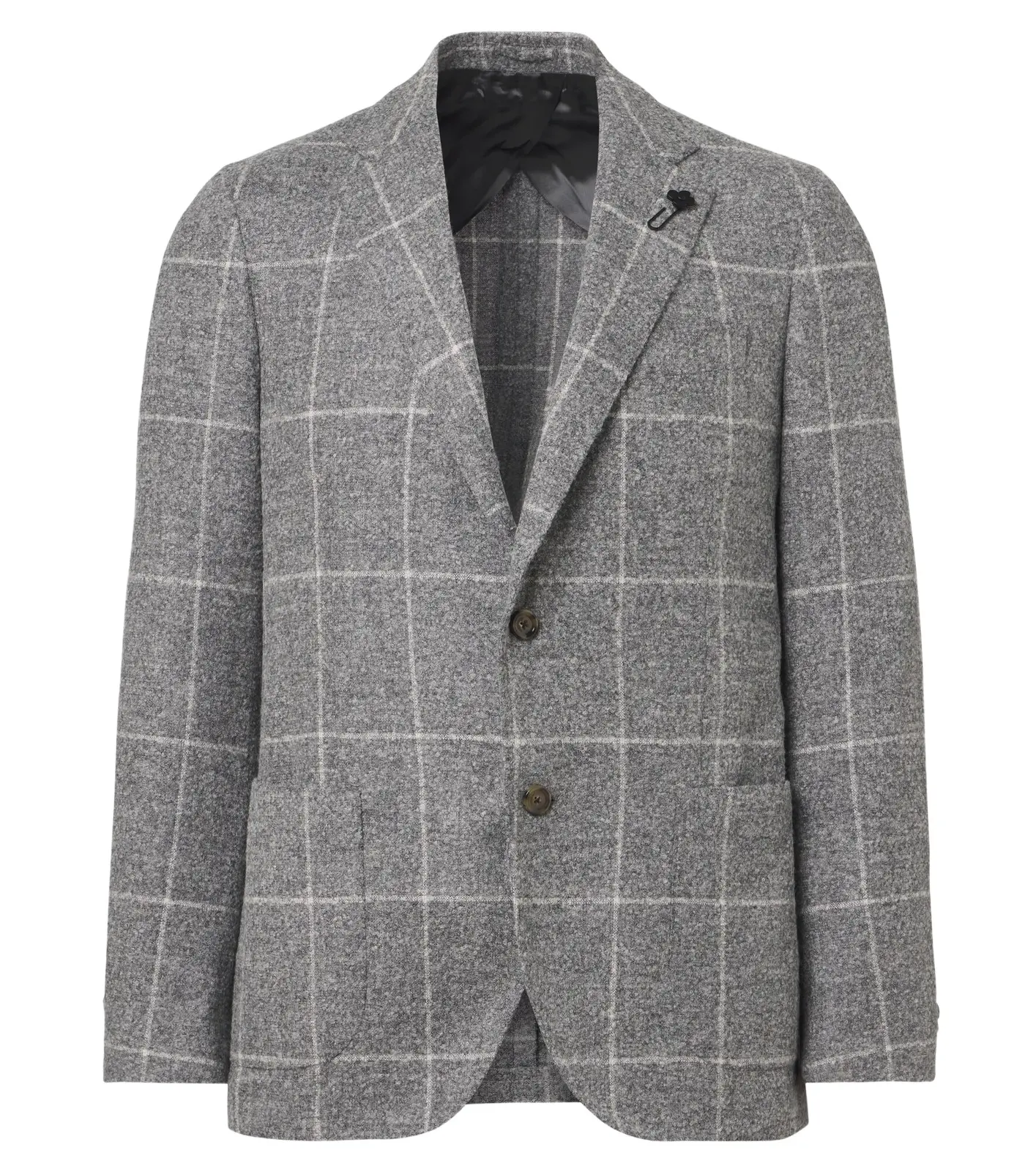 Lardini Checked alpaca and wool-blend blazer