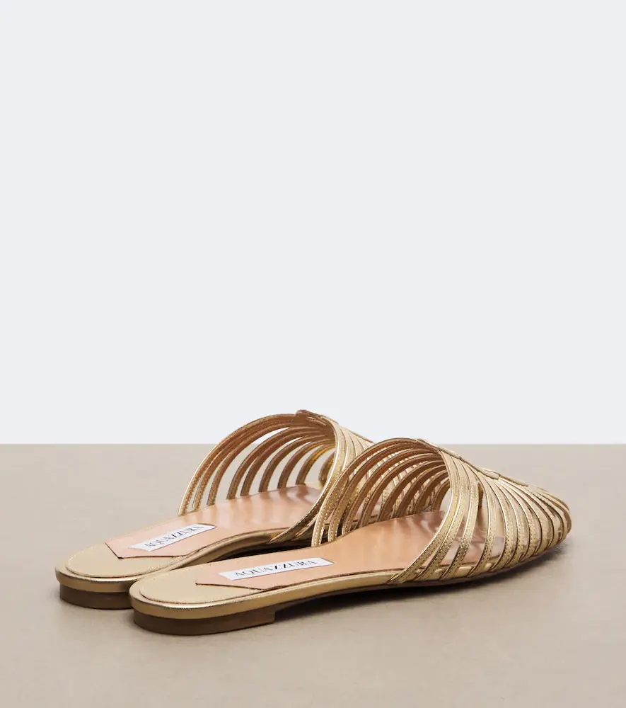 Aquazzura Sweet Surrender metallic leather mules | Thumbnail 4 Aquazzura Sweet Surrender metallic leather mules | Thumbnail 4