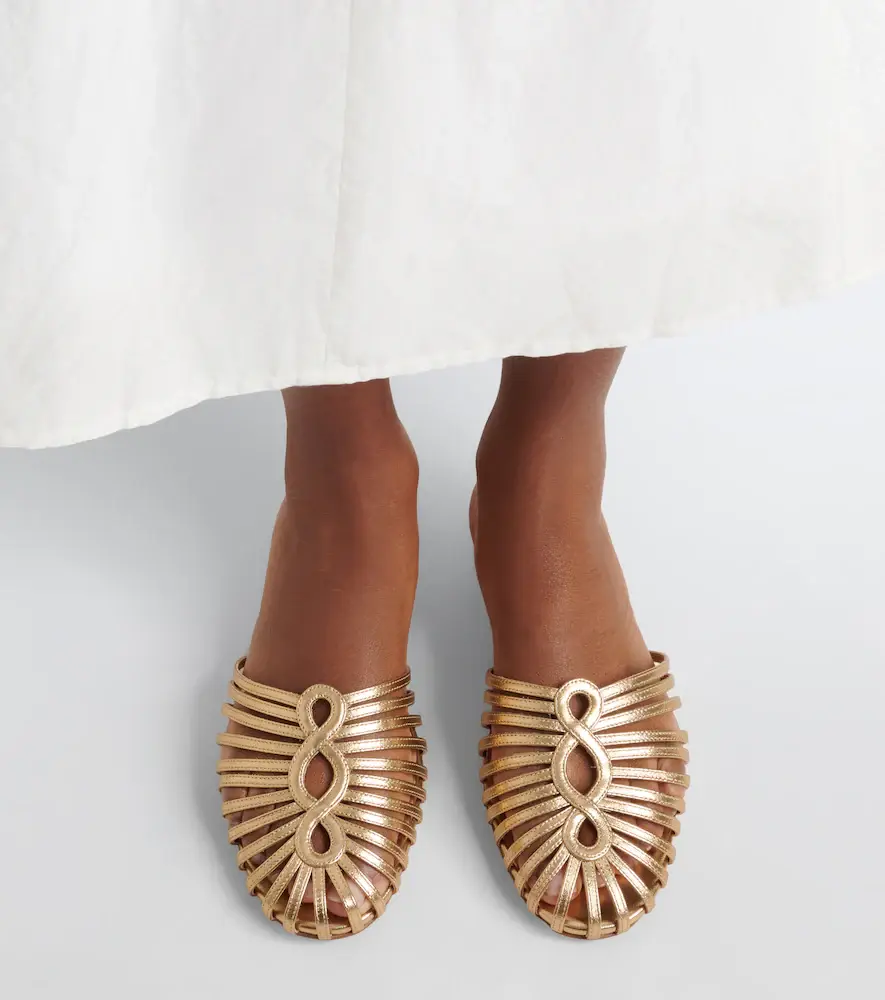 Aquazzura Sweet Surrender metallic leather mules | Thumbnail 6 Aquazzura Sweet Surrender metallic leather mules | Thumbnail 6