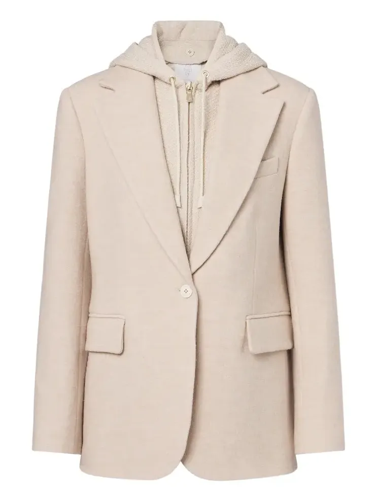 Layered wool blazer