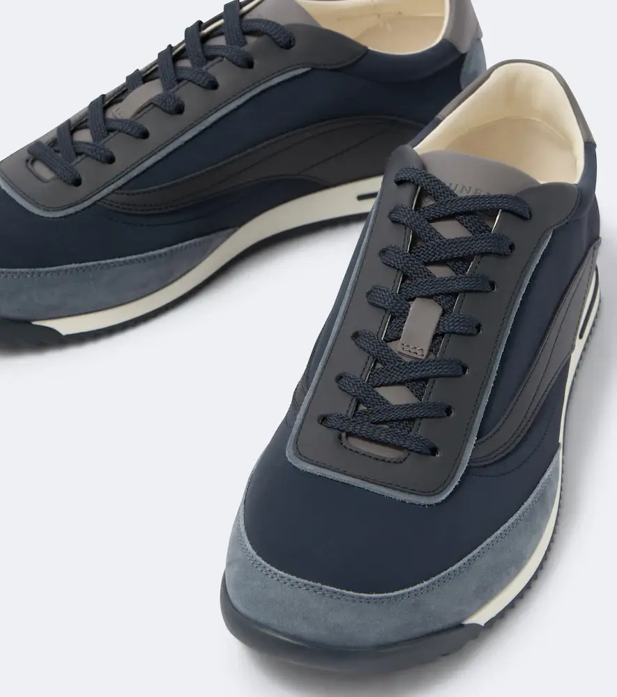Brunello Cucinelli Leather-trimmed sneakers | Thumbnail 6