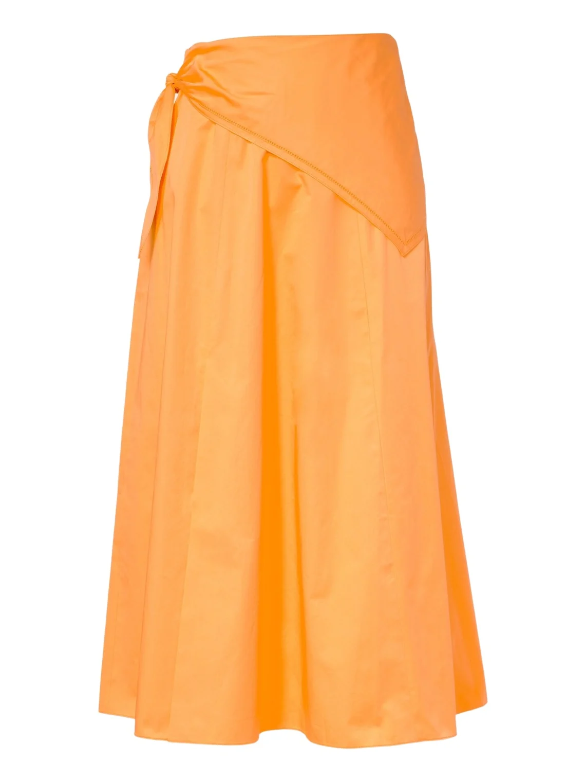 Scarf-detail cotton midi skirt Scarf-detail cotton midi skirt