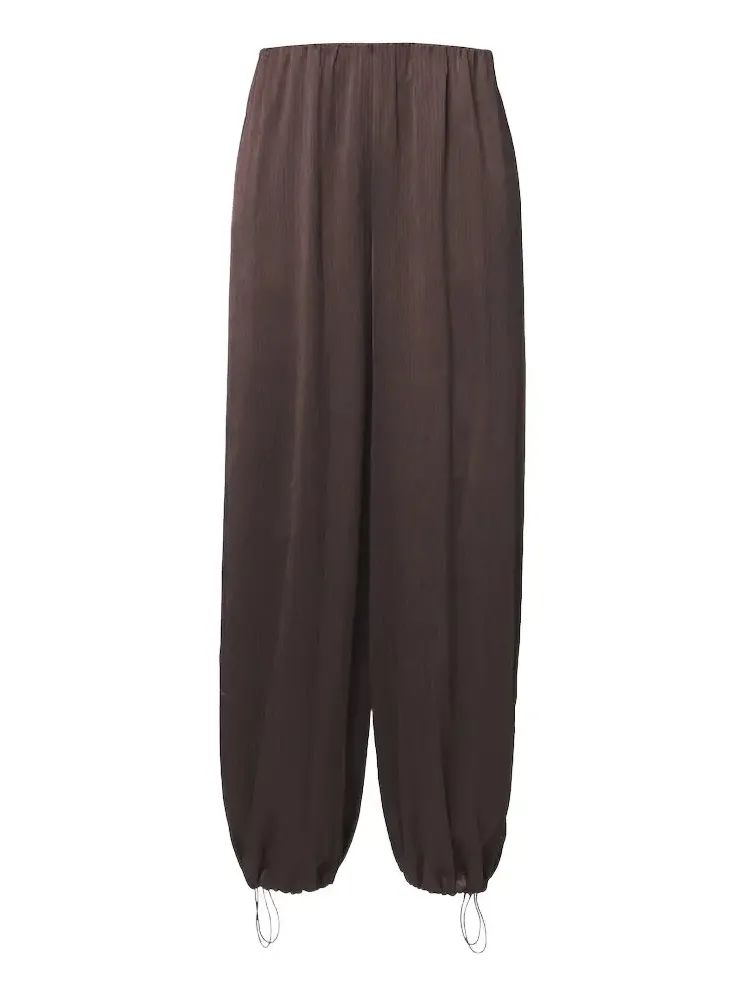 Crinkled plissé balloon pants