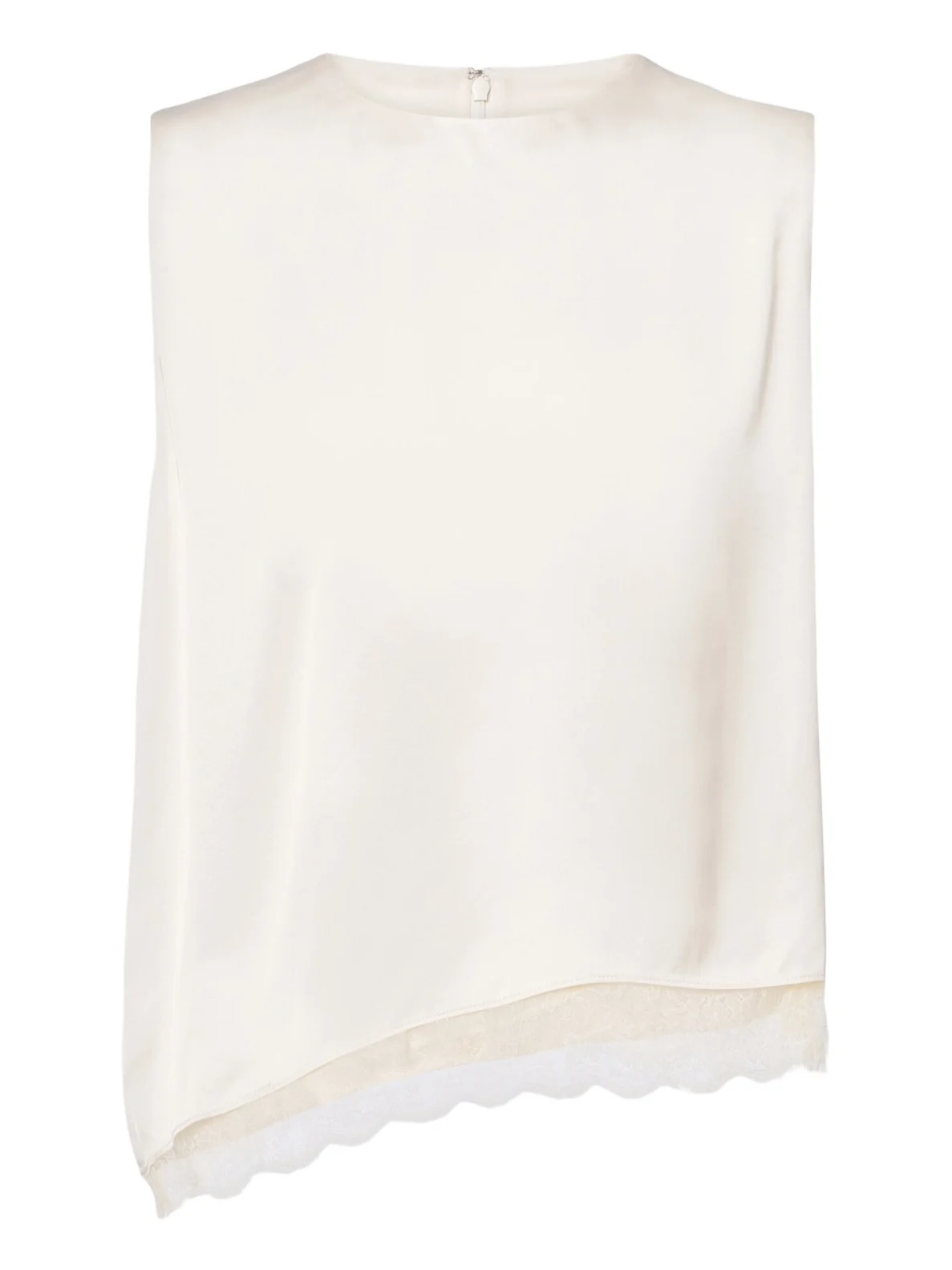 Lace-trimmed satin top Lace-trimmed satin top