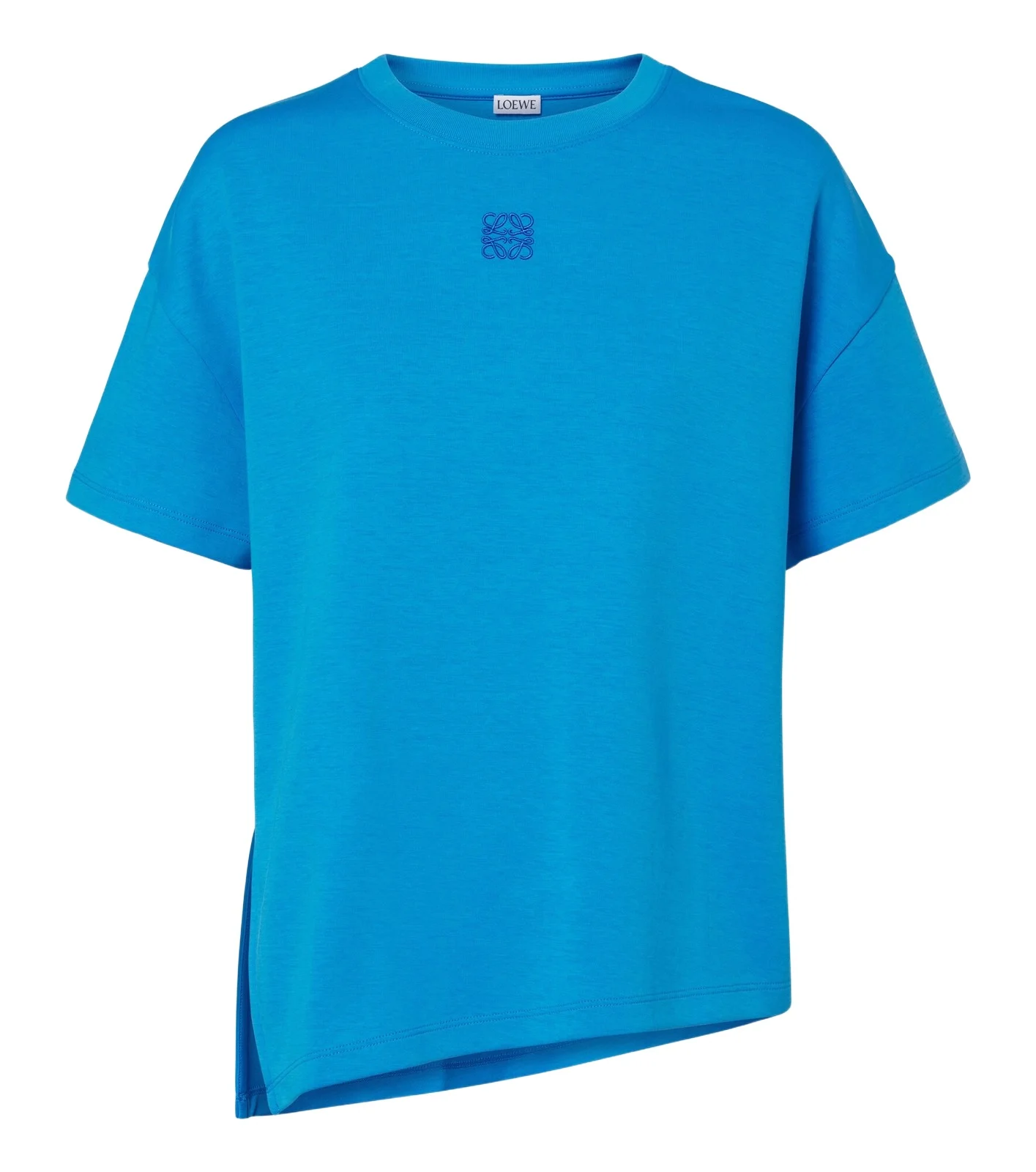 Asymmetric cotton-blend T-shirt