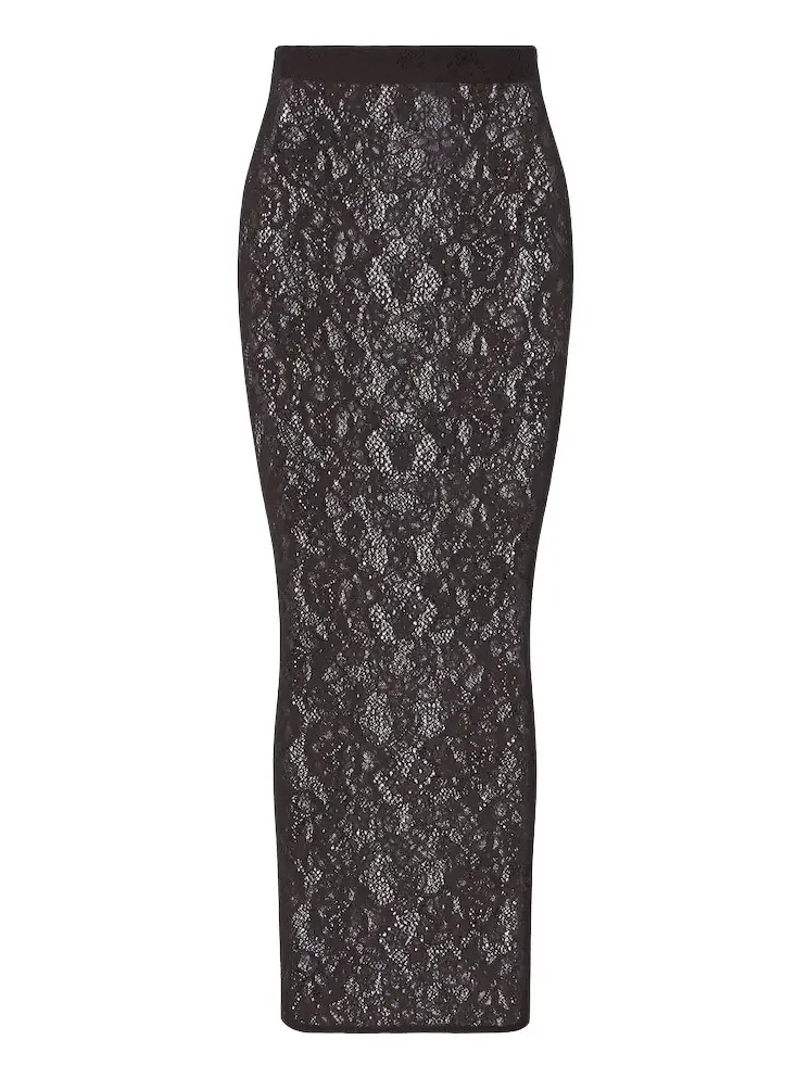 Infinite sheer lace midi skirt