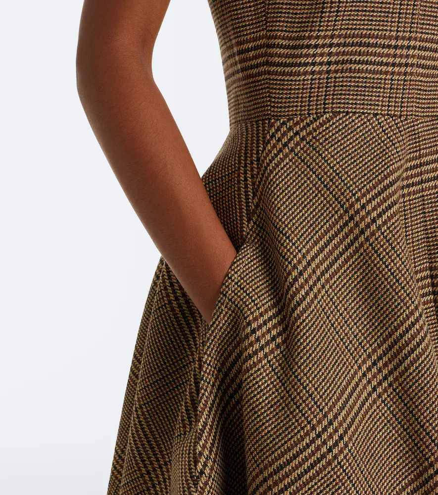 Patou Asymmetric Prince of Wales midi dress | Thumbnail 2 Patou Asymmetric Prince of Wales midi dress | Thumbnail 2