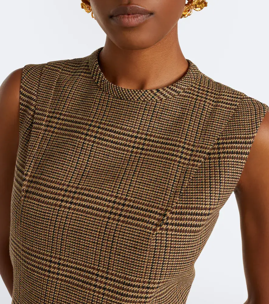 Patou Asymmetric Prince of Wales midi dress | Thumbnail 5 Patou Asymmetric Prince of Wales midi dress | Thumbnail 5