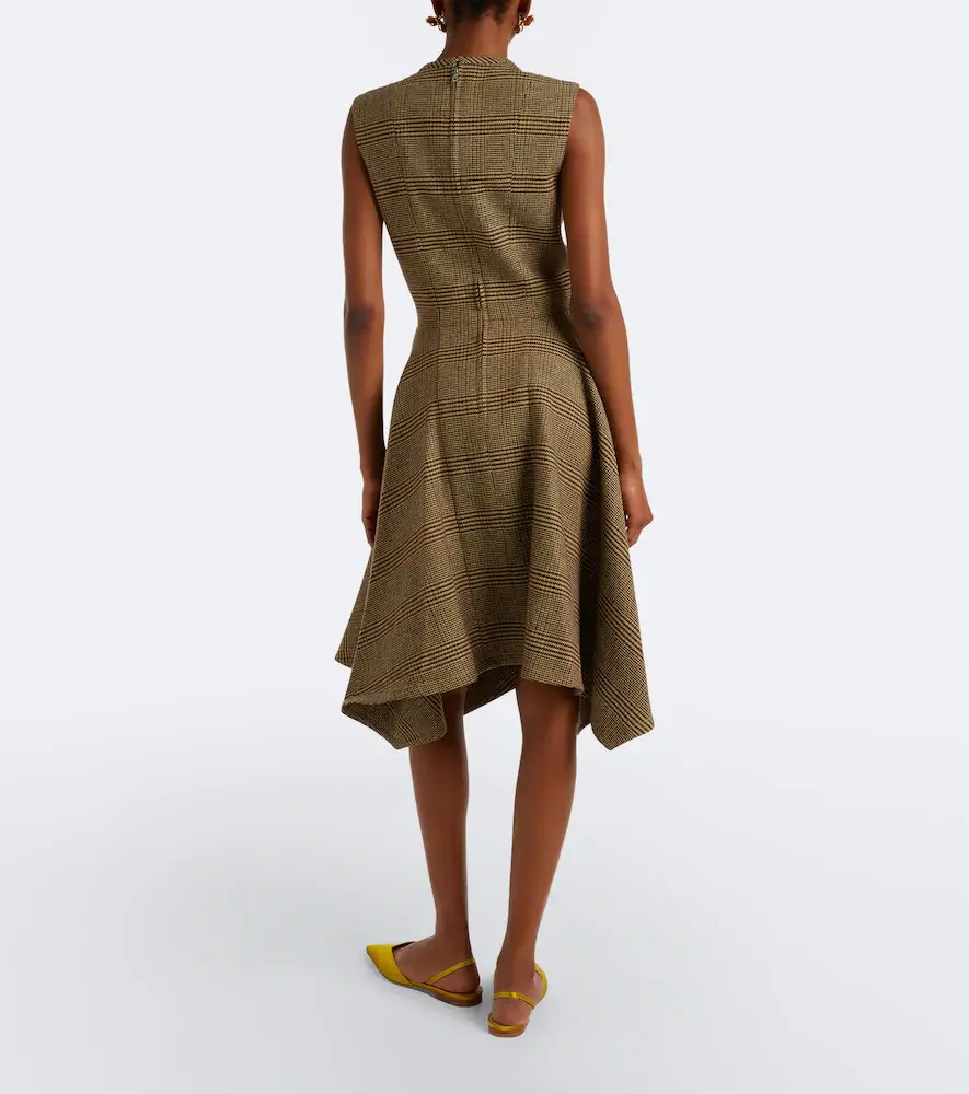 Patou Asymmetric Prince of Wales midi dress | Thumbnail 6 Patou Asymmetric Prince of Wales midi dress | Thumbnail 6