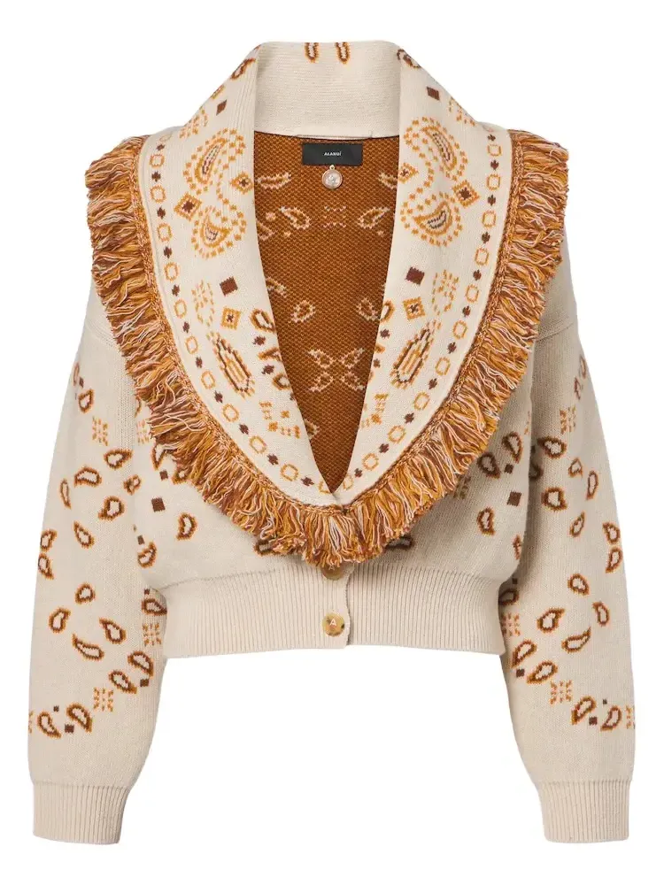Bandana wool and cashmere cardigan