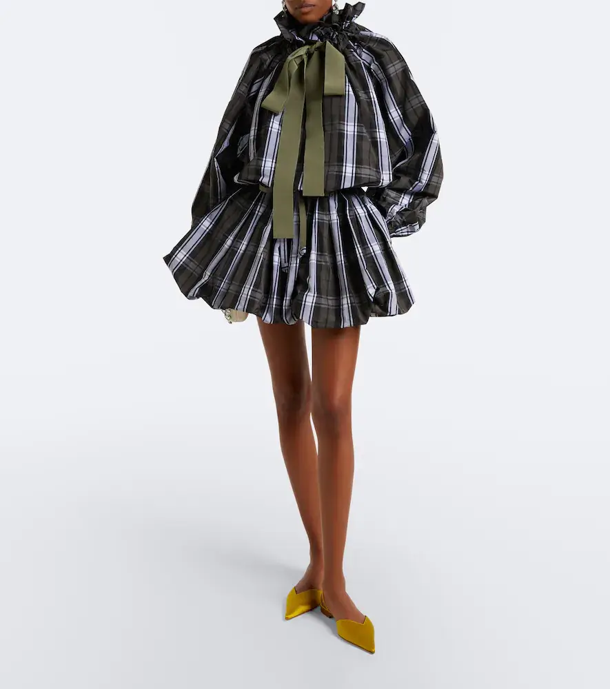 Patou Checked balloon miniskirt | Thumbnail 2 Patou Checked balloon miniskirt | Thumbnail 2