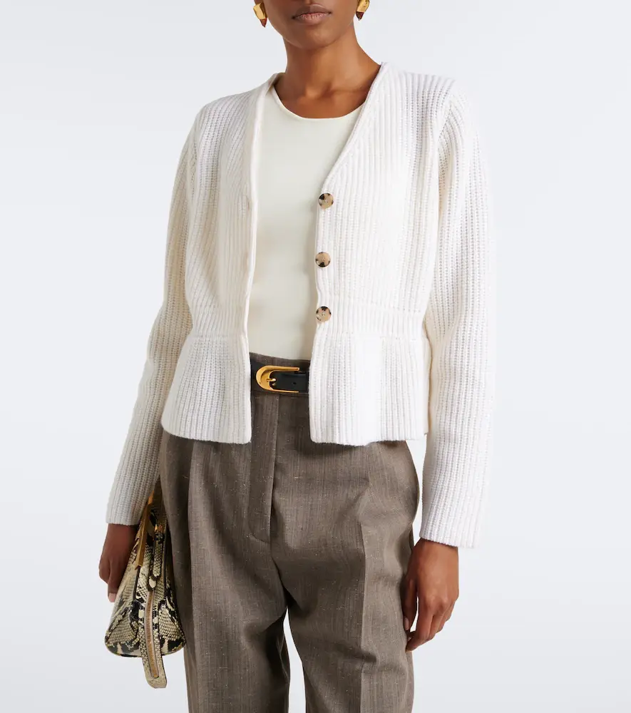 Jardin des Orangers Peplum wool and cashmere cardigan | Thumbnail 2