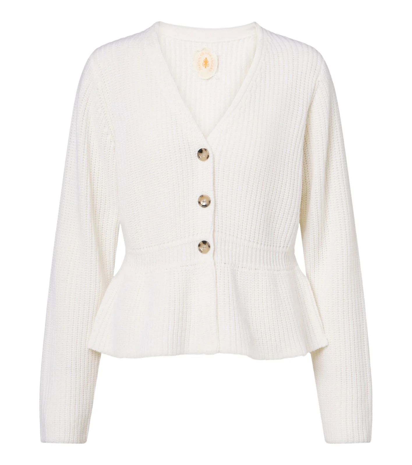 Peplum wool and cashmere cardigan Peplum wool and cashmere cardigan