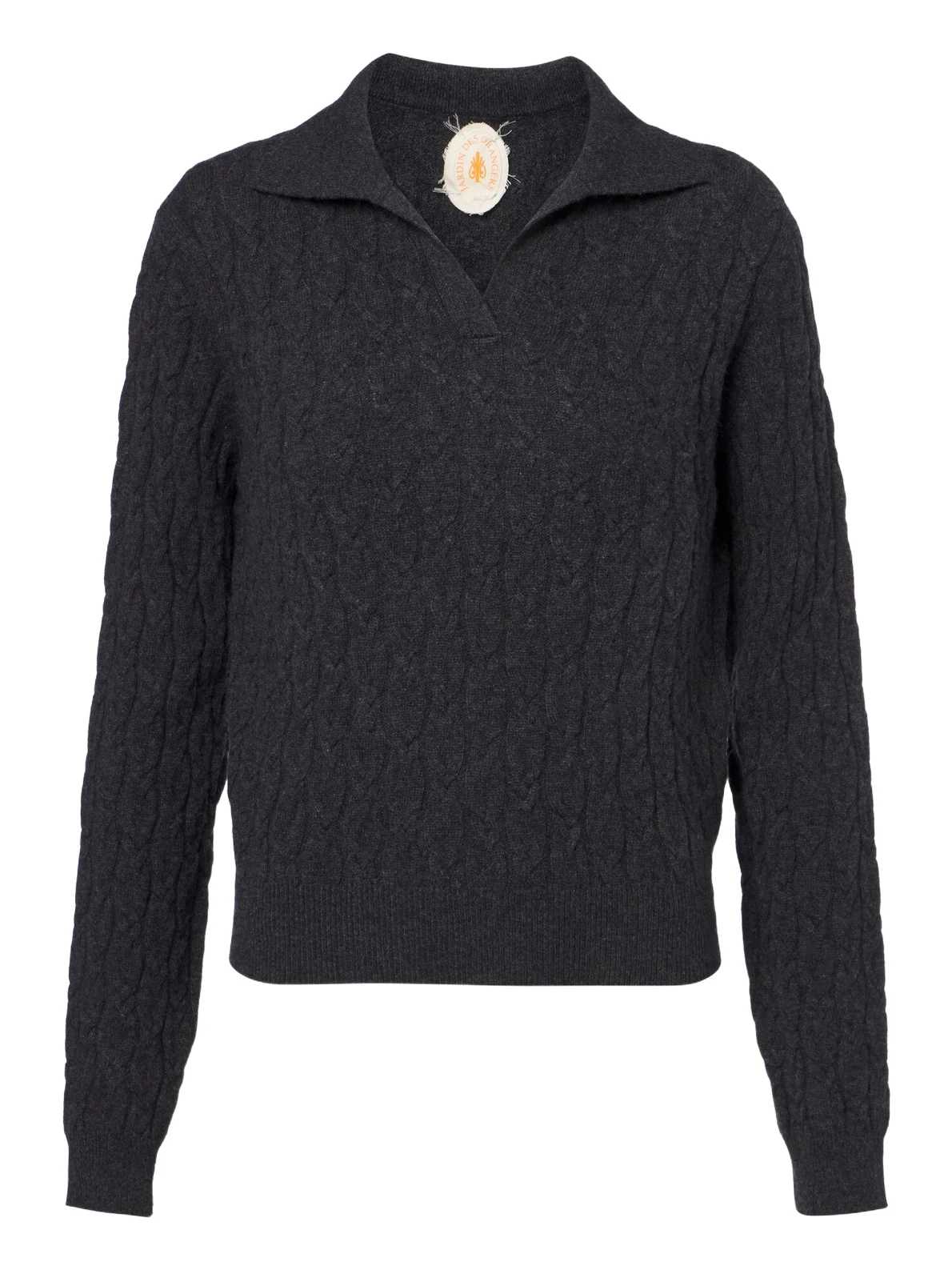 Cable-knit cashmere polo sweater Cable-knit cashmere polo sweater
