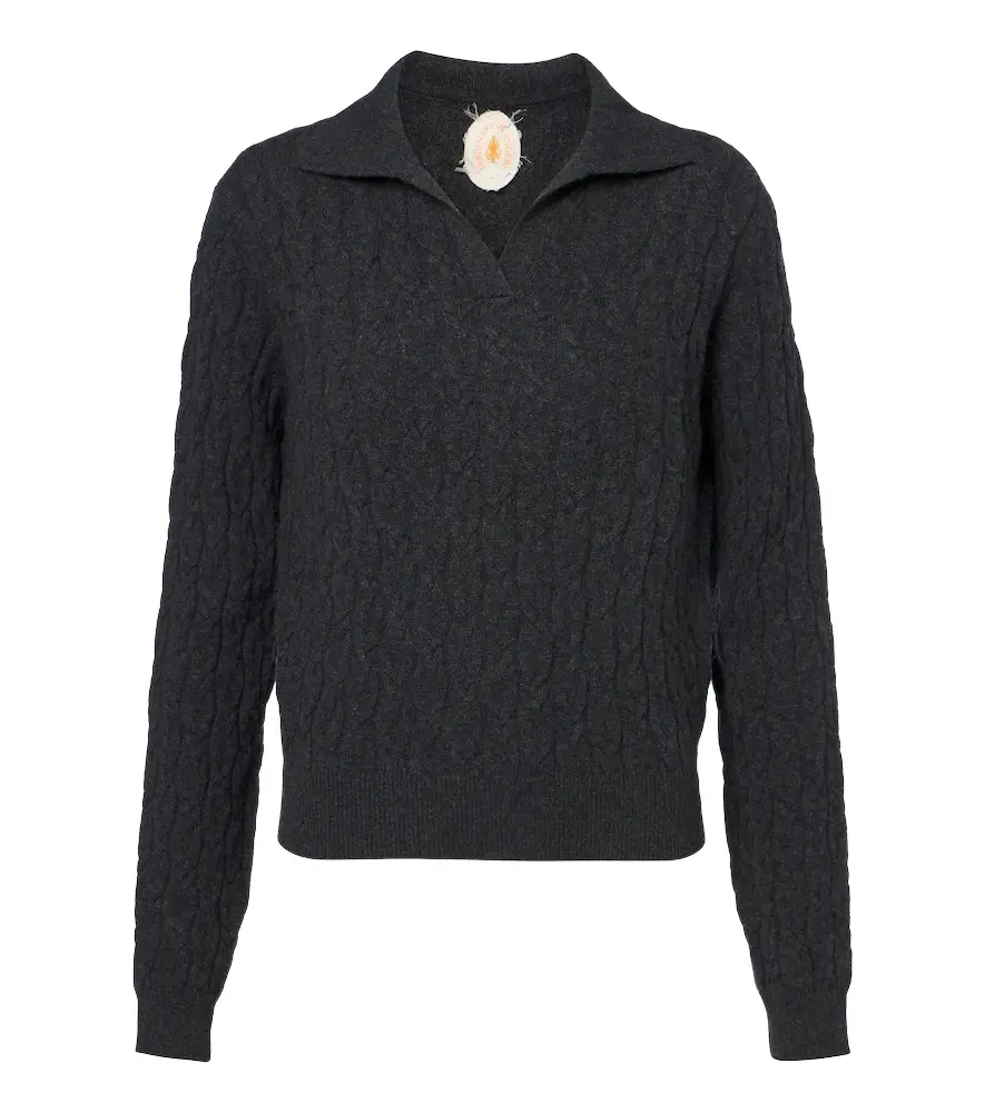 Jardin des Orangers Cable-knit cashmere polo sweater | Image 1 Jardin des Orangers Cable-knit cashmere polo sweater | Image 1