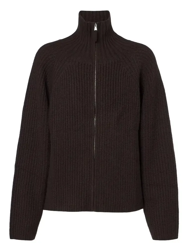 Wool and cashmere zip-up cardigan Wool and cashmere zip-up cardigan