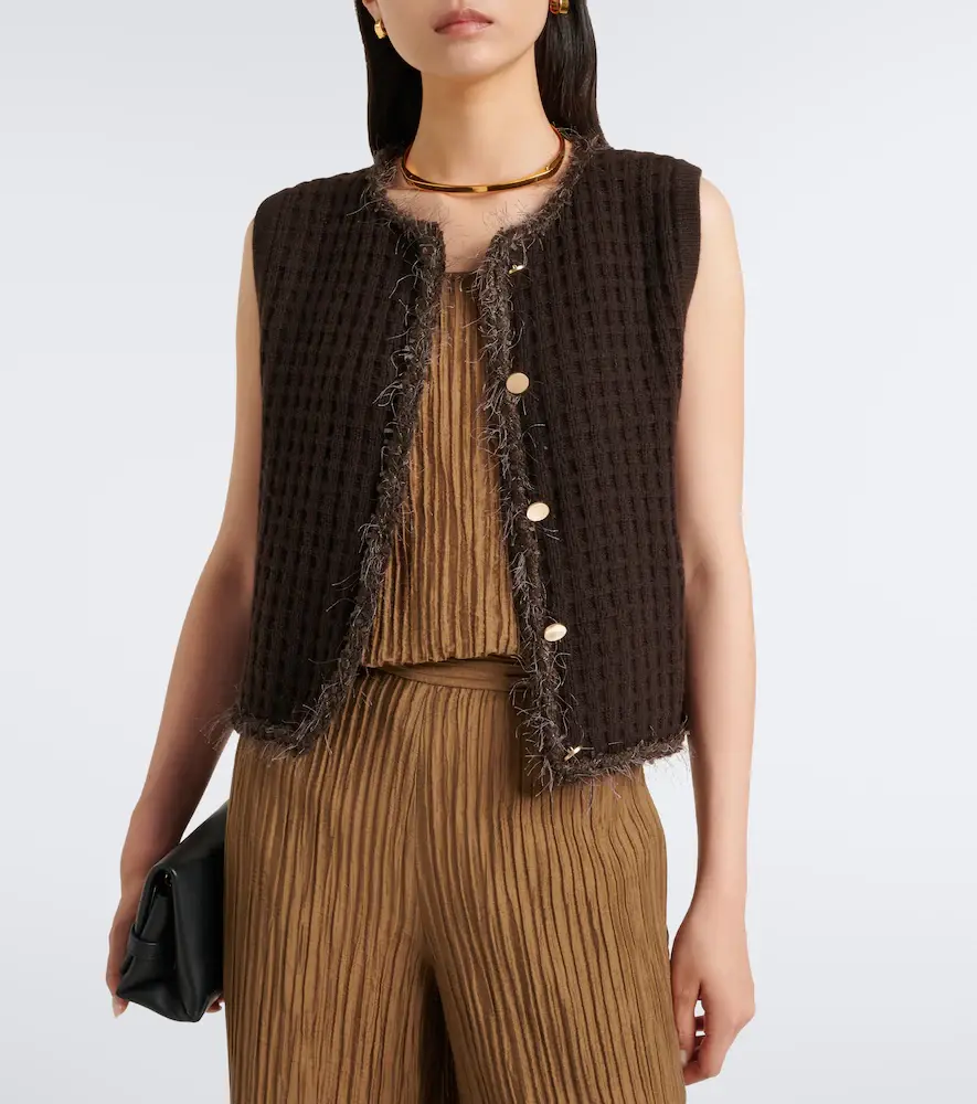 Jardin des Orangers Waffle-knit wool and cashmere sweater vest | Thumbnail 3