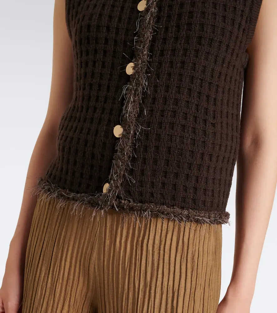 Jardin des Orangers Waffle-knit wool and cashmere sweater vest | Thumbnail 6
