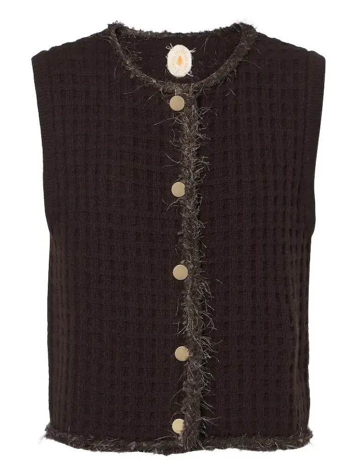 Waffle-knit wool and cashmere sweater vest Waffle-knit wool and cashmere sweater vest