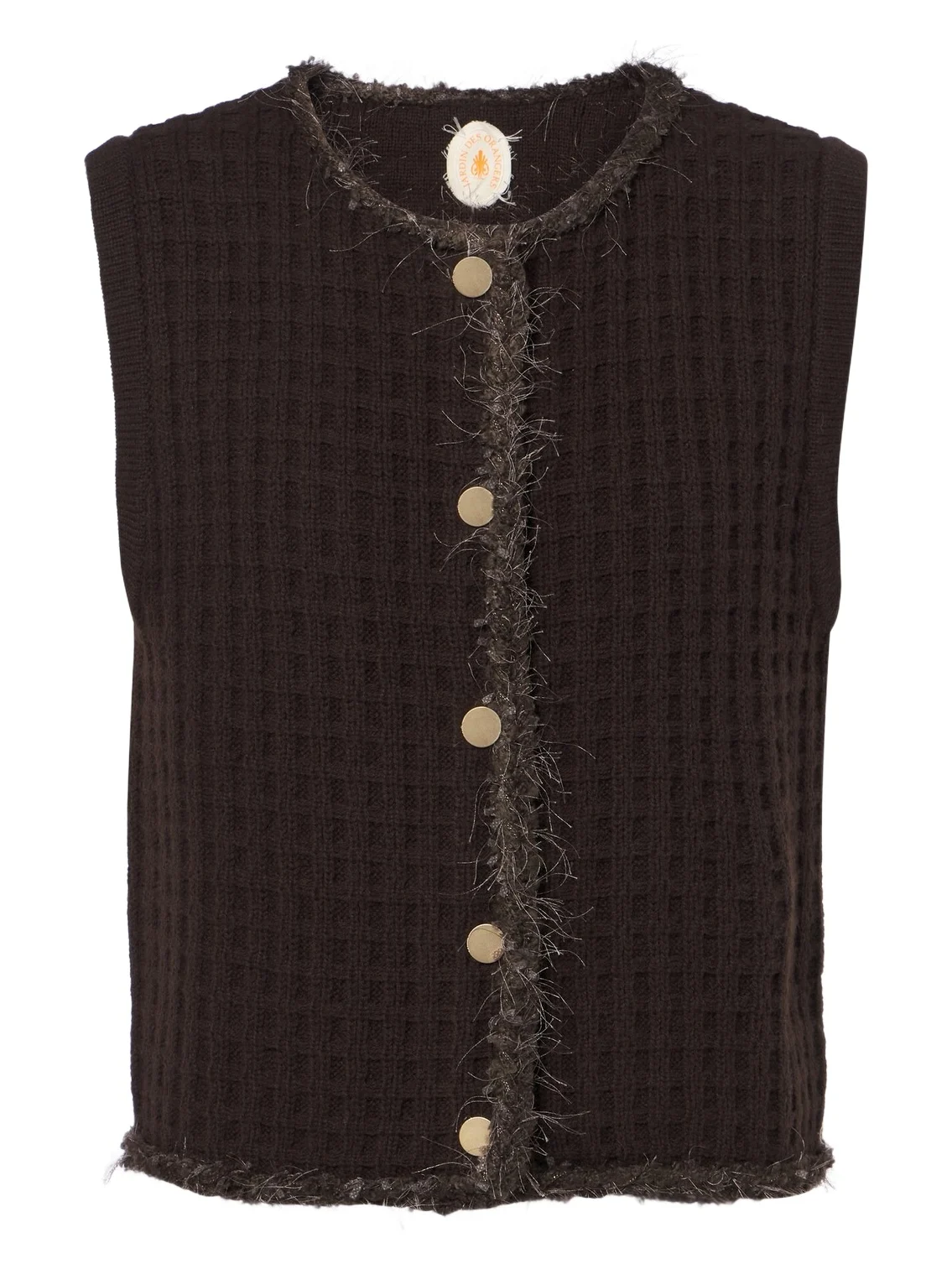 Waffle-knit wool and cashmere sweater vest Waffle-knit wool and cashmere sweater vest