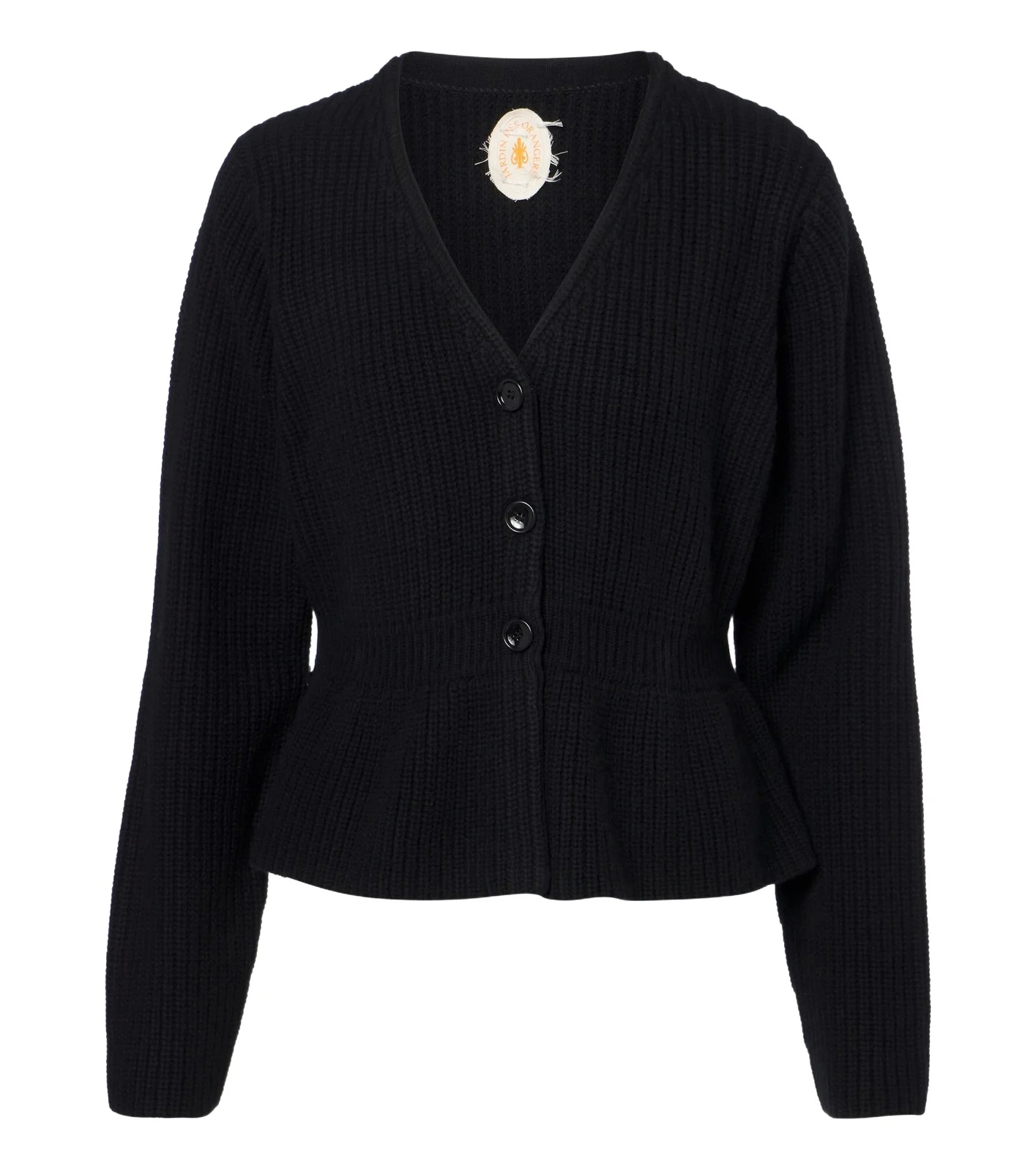 Peplum wool and cashmere cardigan