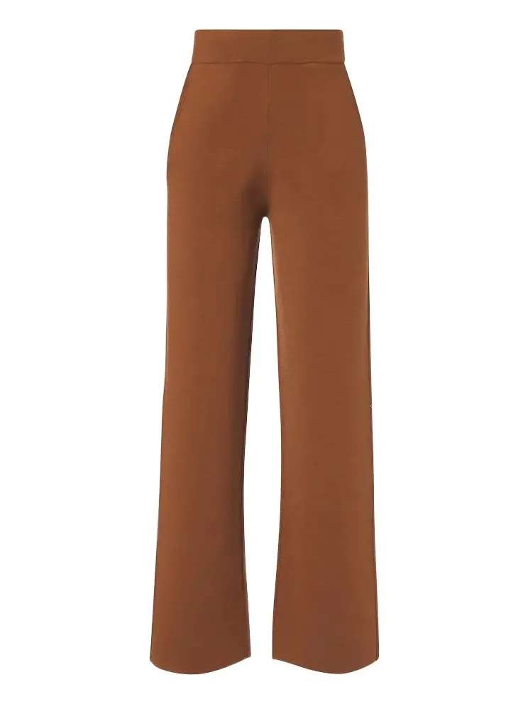 Wool-blend wide-leg pants