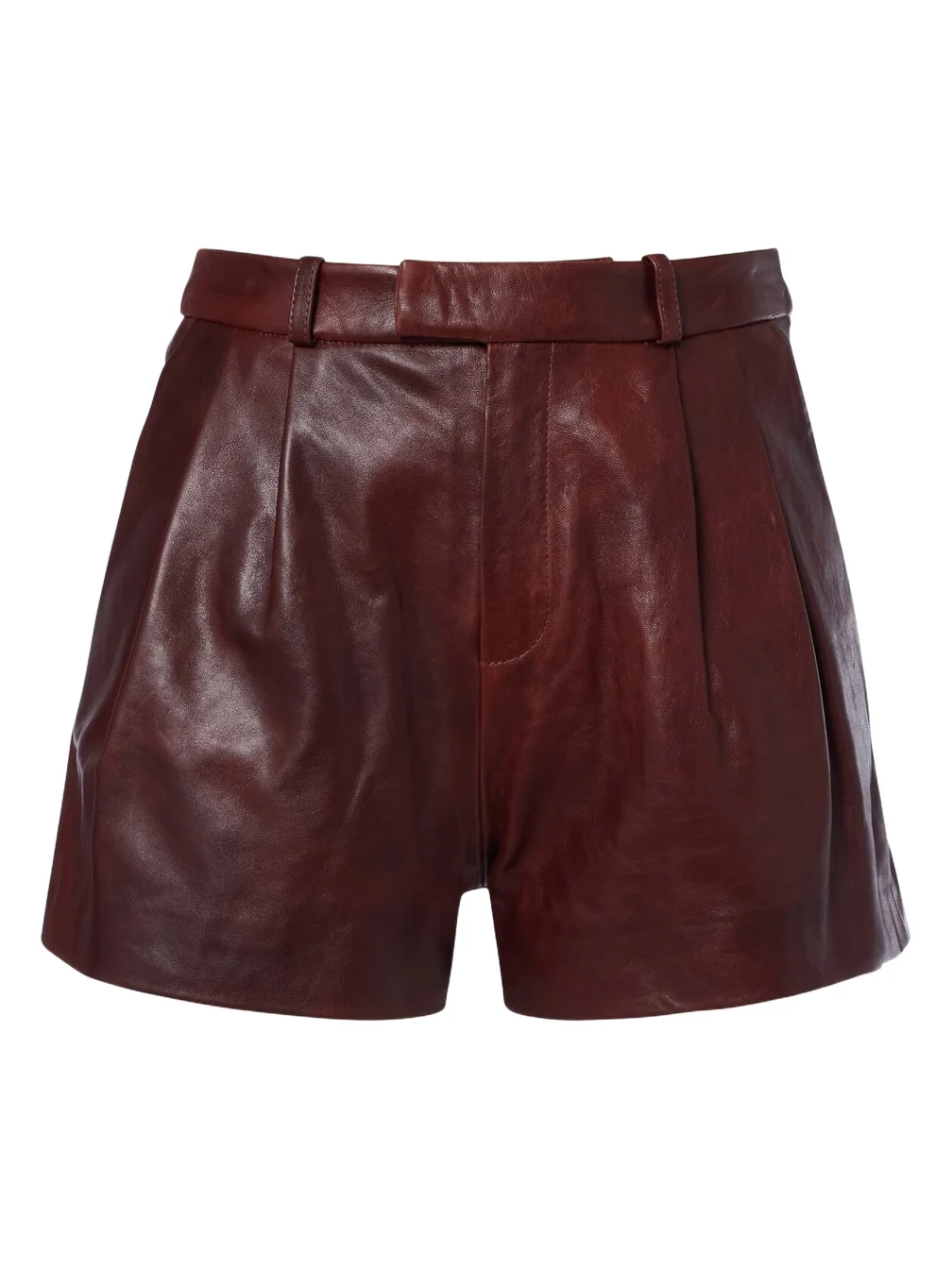 ARMA High-rise leather shorts