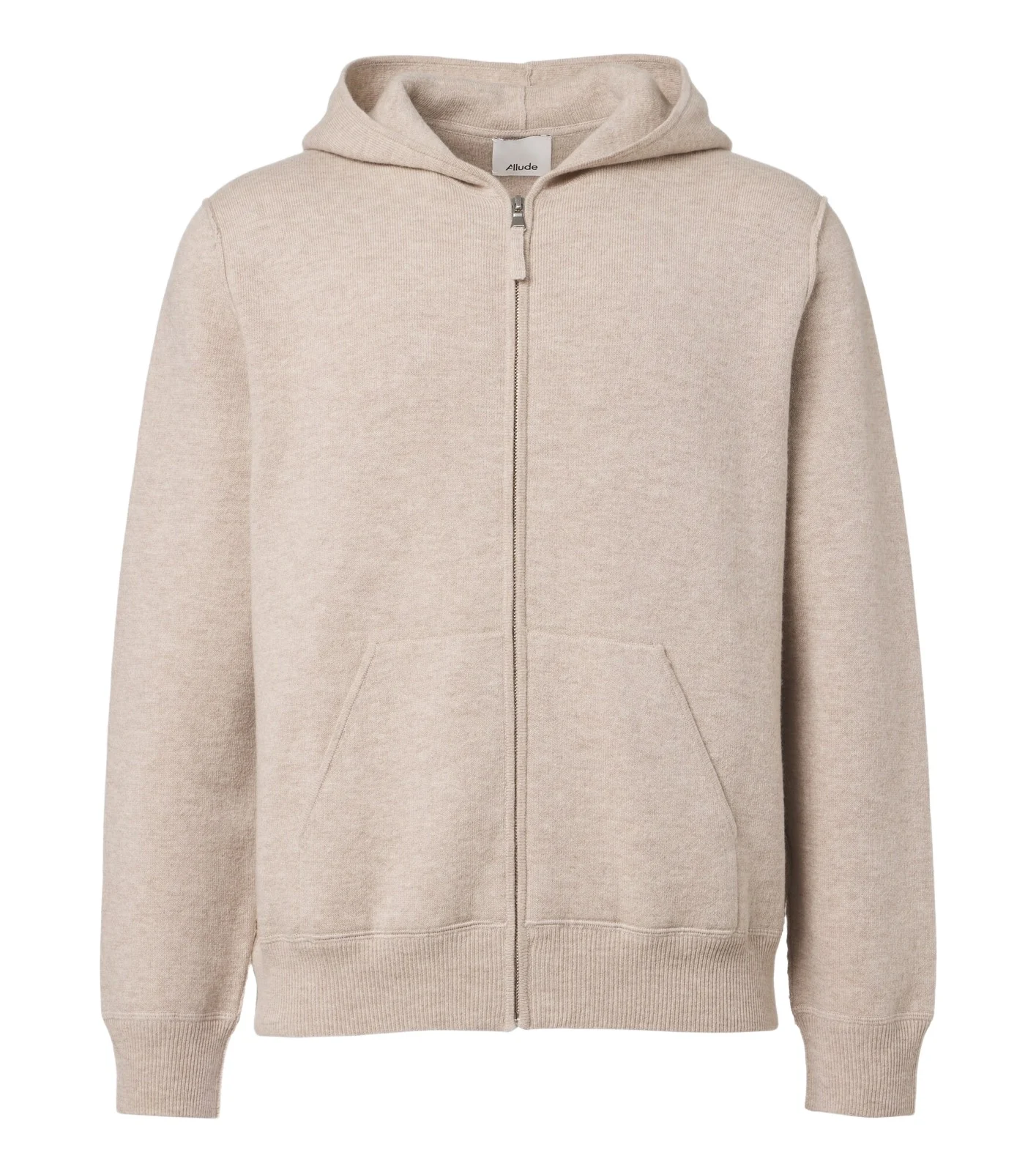 Wool and cashmere zip-up hoodie