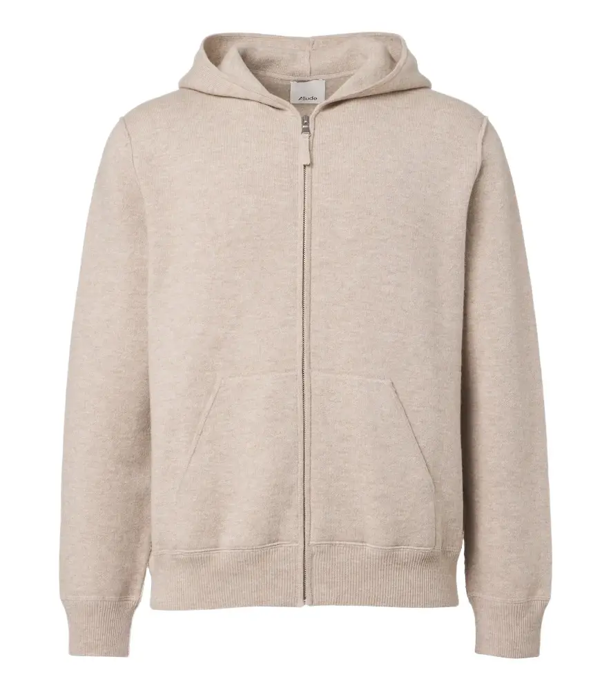 Allude Wool and cashmere zip-up hoodie