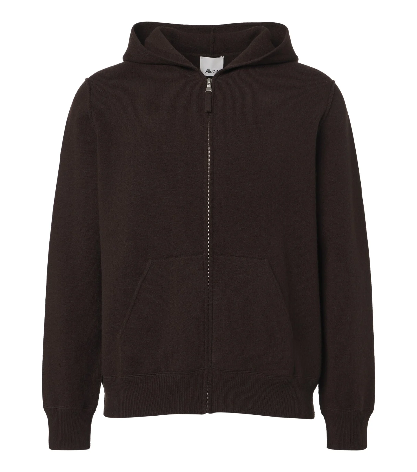 Allude Knitted wool and cashmere zip-up hoodie
