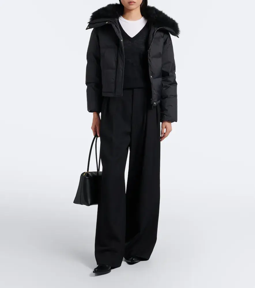 Yves Salomon Doudoune shearling-trimmed down jacket | Thumbnail 3 Yves Salomon Doudoune shearling-trimmed down jacket | Thumbnail 3
