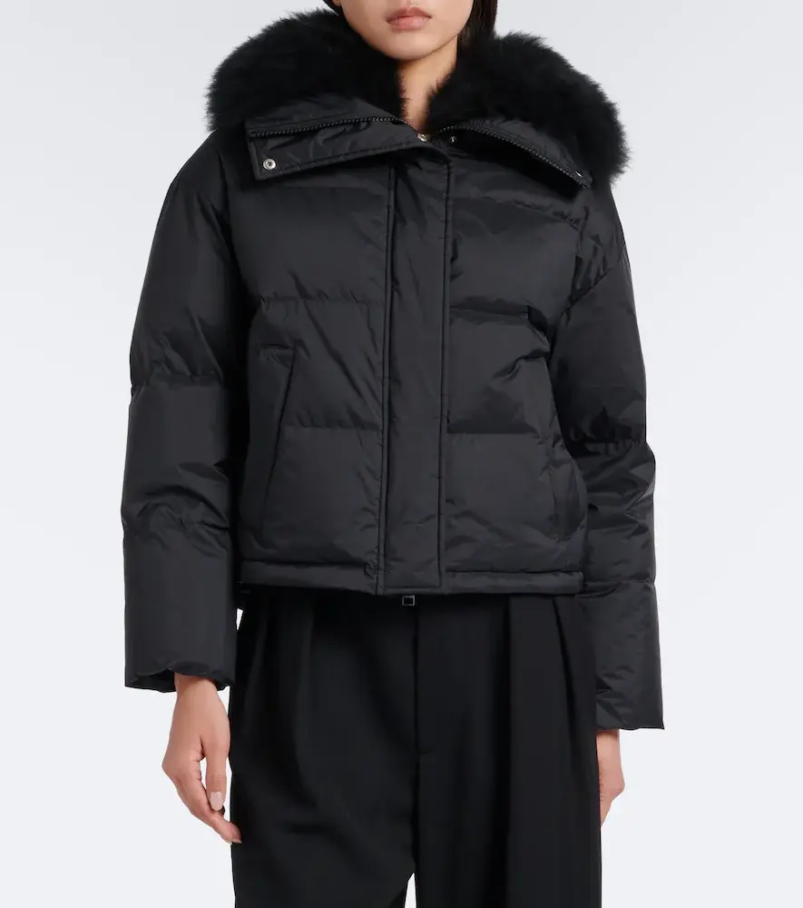 Yves Salomon Doudoune shearling-trimmed down jacket | Thumbnail 4 Yves Salomon Doudoune shearling-trimmed down jacket | Thumbnail 4