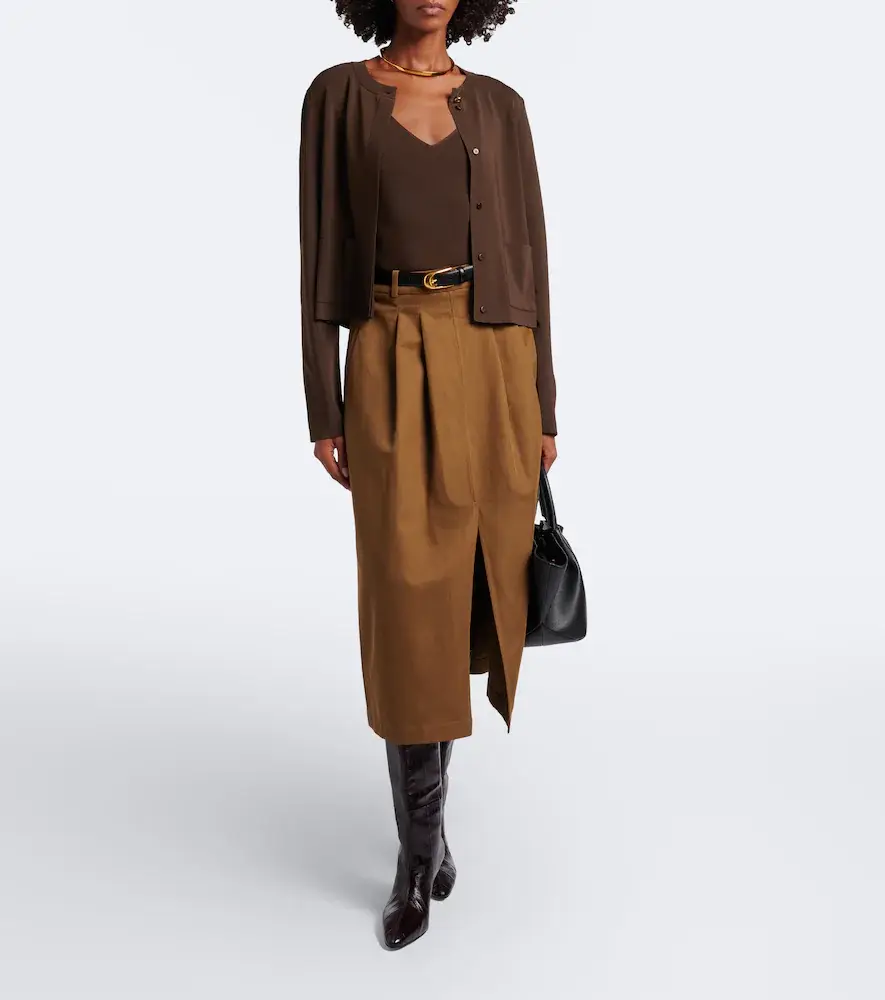 Joseph Kharis cotton and linen twill midi skirt | Thumbnail 4 Joseph Kharis cotton and linen twill midi skirt | Thumbnail 4