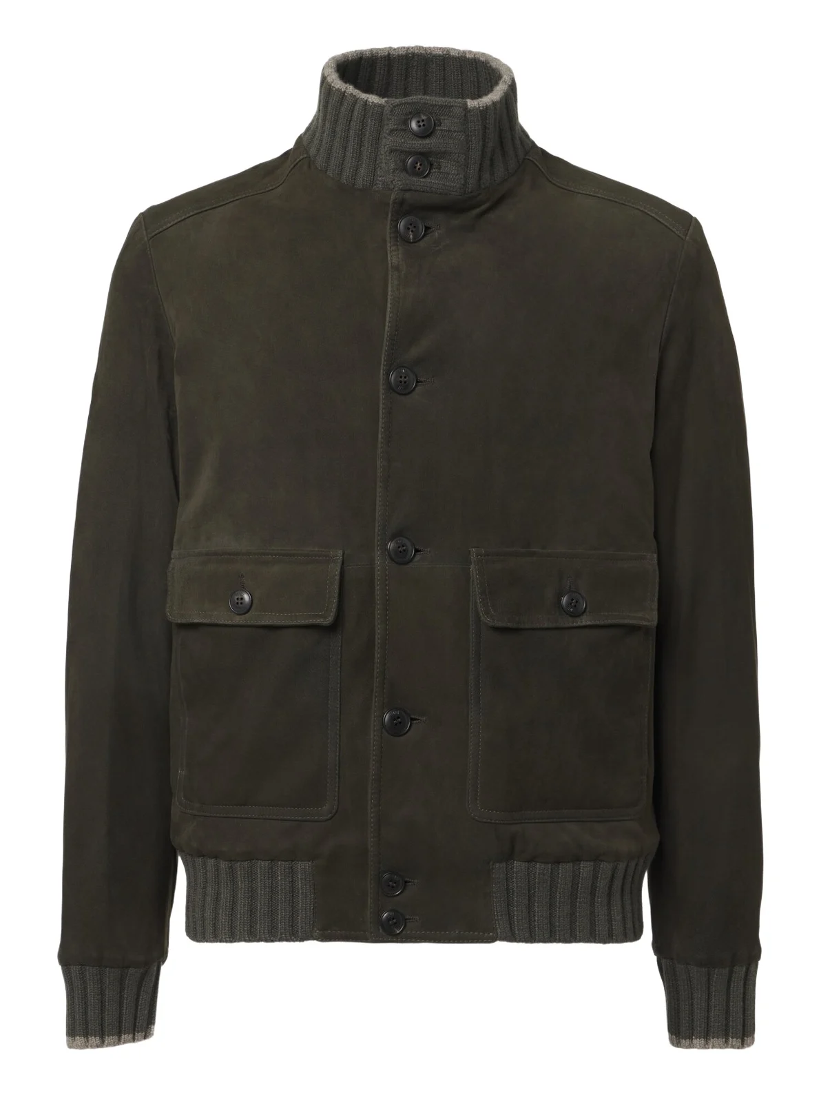 FEDELI Cashmere-trimmed suede jacket