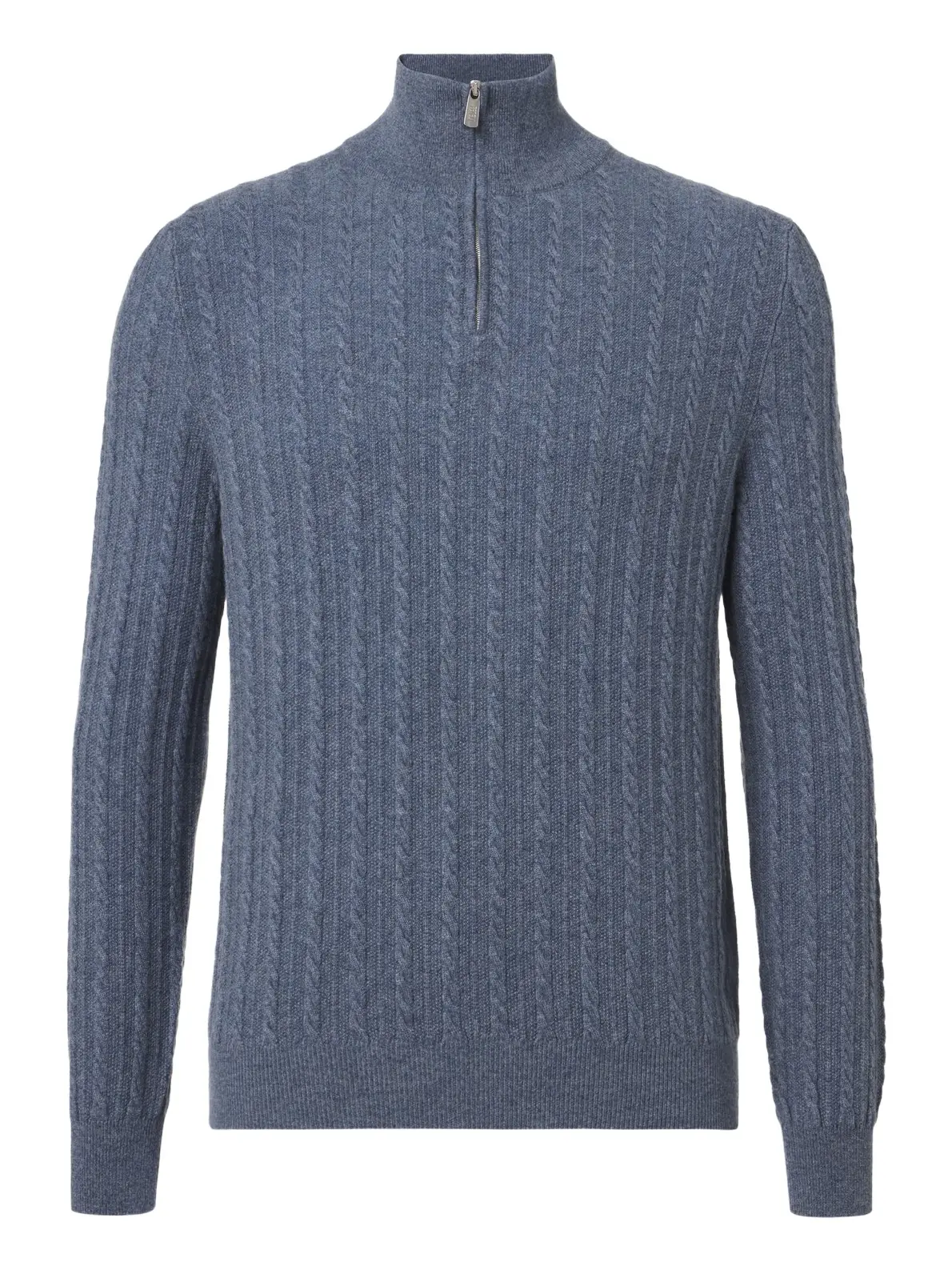 FEDELI Cable-knit cashmere half-zip sweater