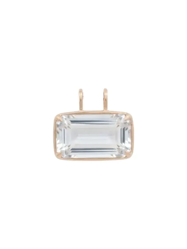 26.69ct White Topaz 18K Gold Medium Statement Pendant