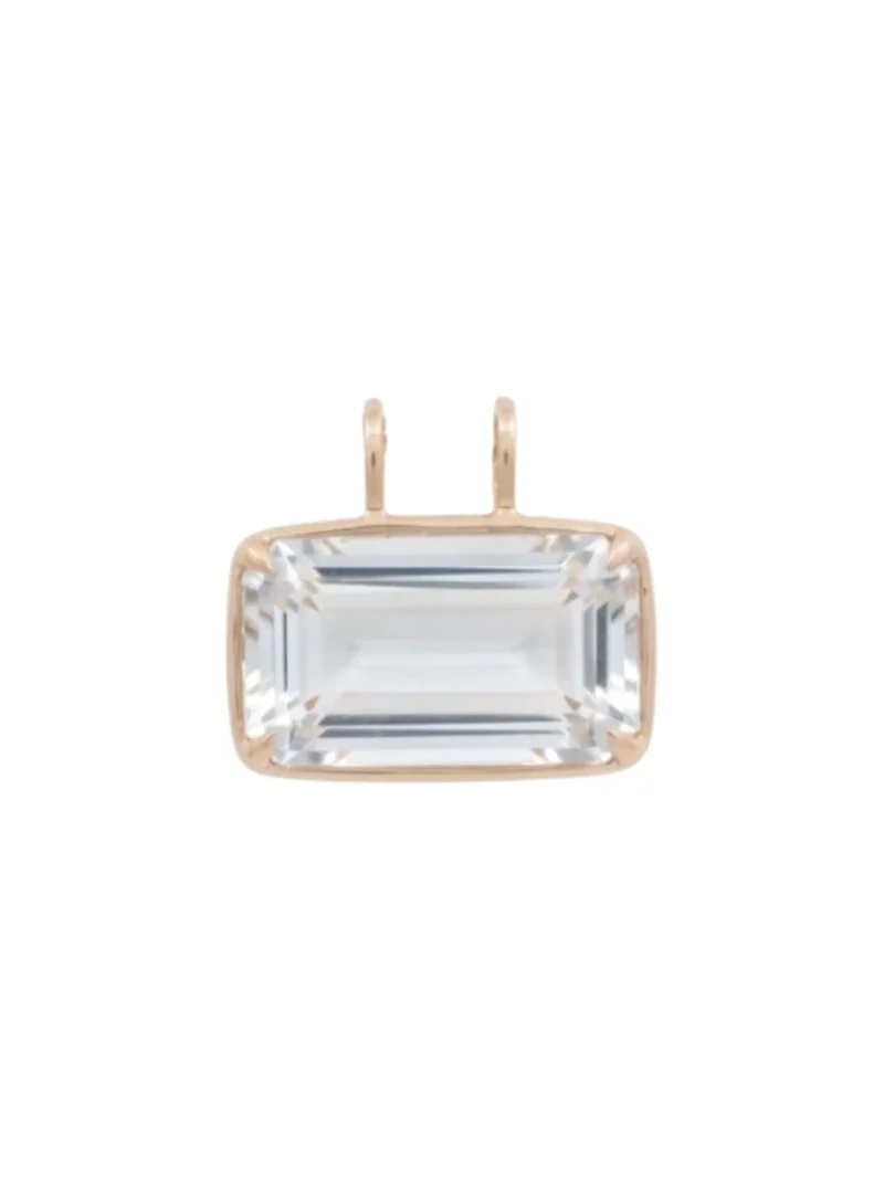 26.69ct White Topaz 18K Gold Medium Statement Pendant
