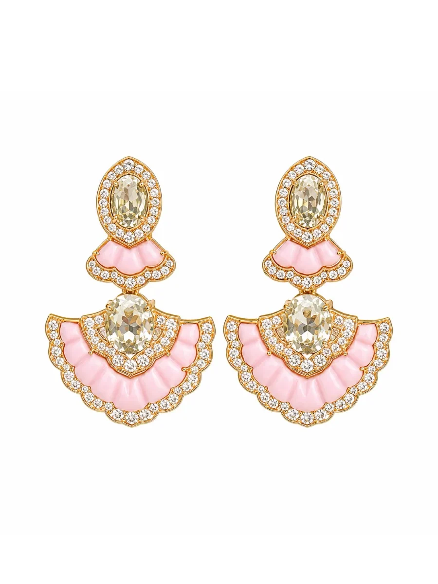 Wish Fine Jewelry 9.27ct Diamond Opal Amethyst 18K Gold Drop Earrings
