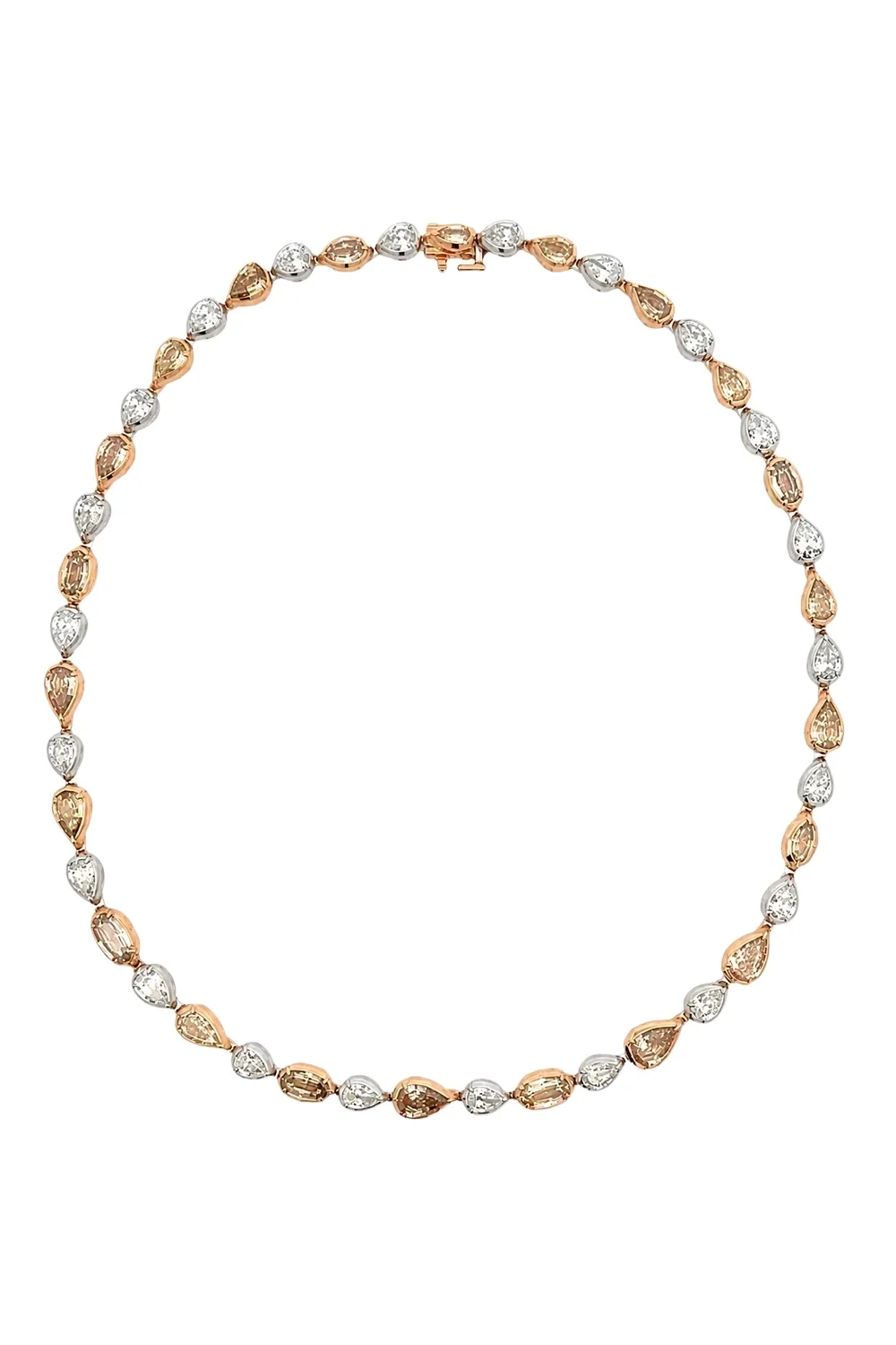 ARUNASHI Brown Diamond Pear Stepcut Necklace