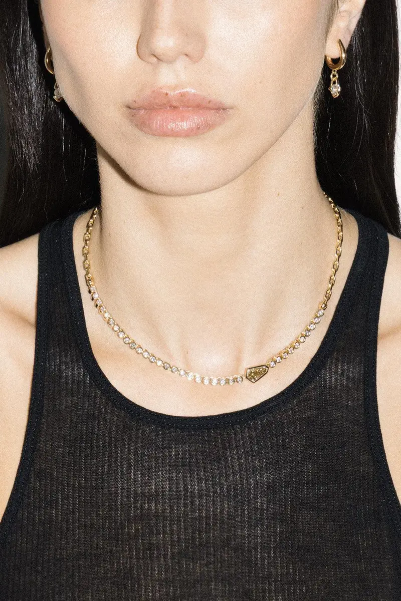 Uniform Object Diamond Champagne Tennis Necklace | Thumbnail 2