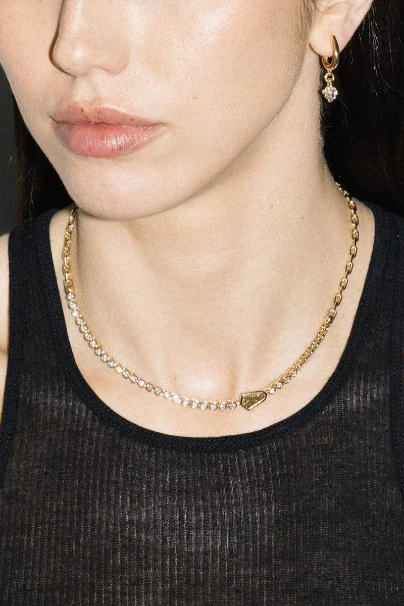 Uniform Object Diamond Champagne Tennis Necklace | Thumbnail 3