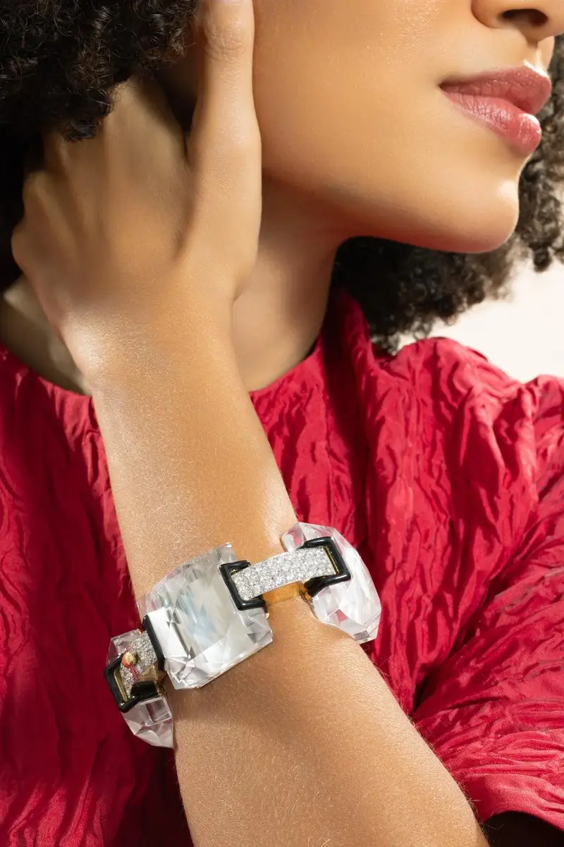 DAVID WEBB Diamond Crystal Black Palace Bracelet | Thumbnail 4