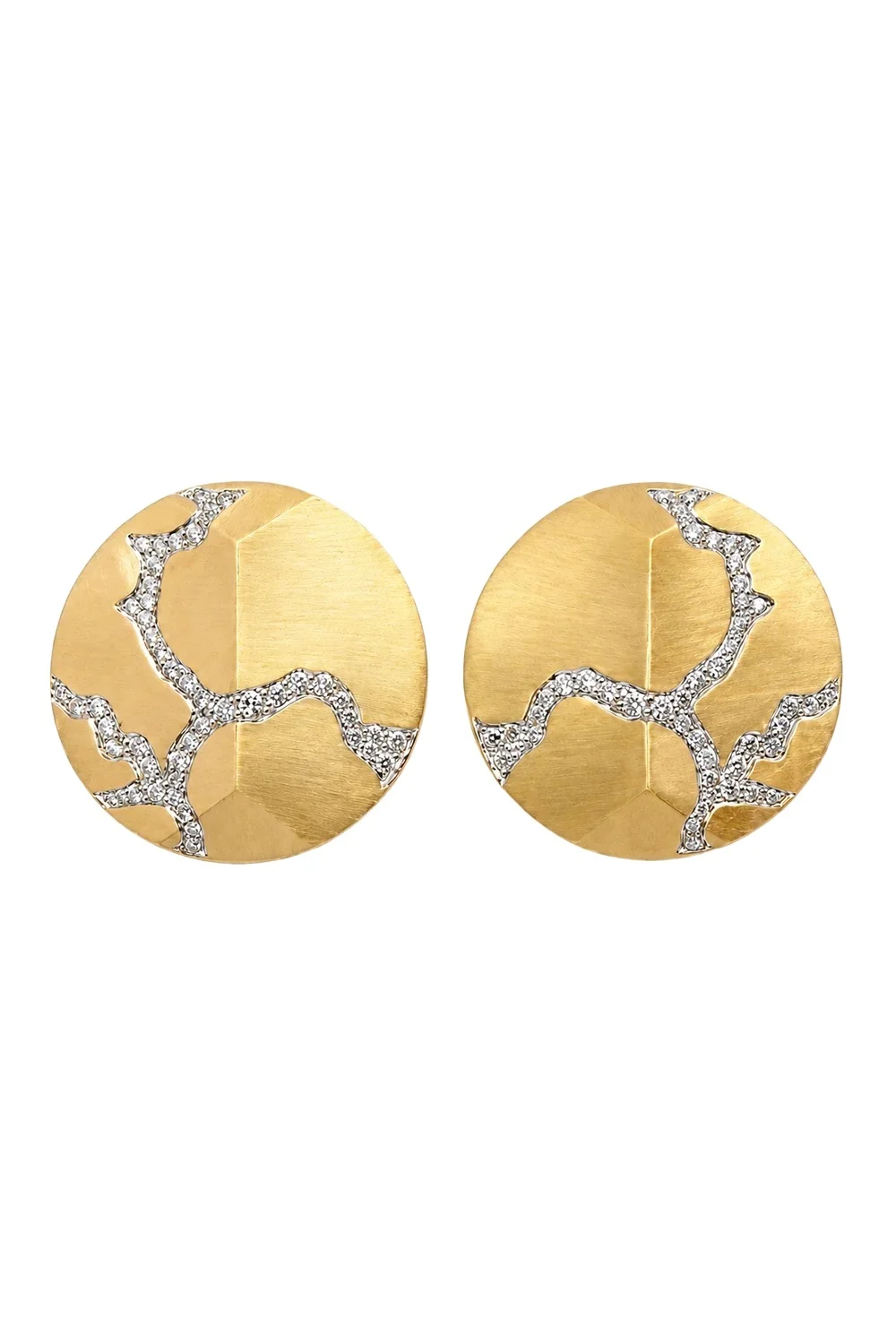 ARUNASHI Diamond Enigma Button Earrings