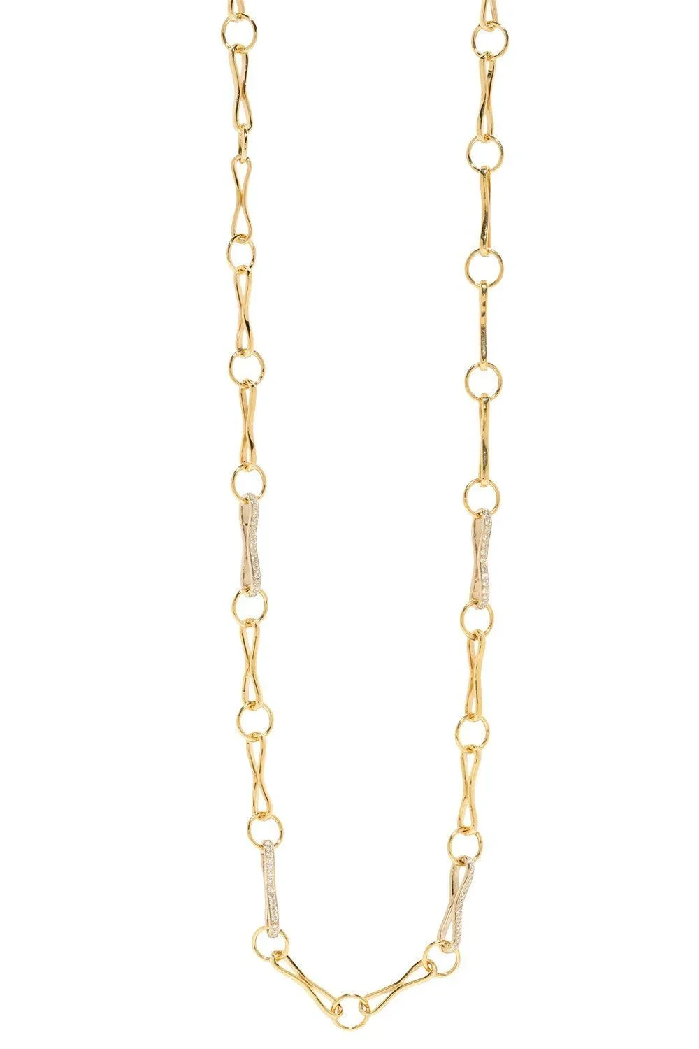 Azlee Diamond Link Large Motif Double Link Chain Necklace