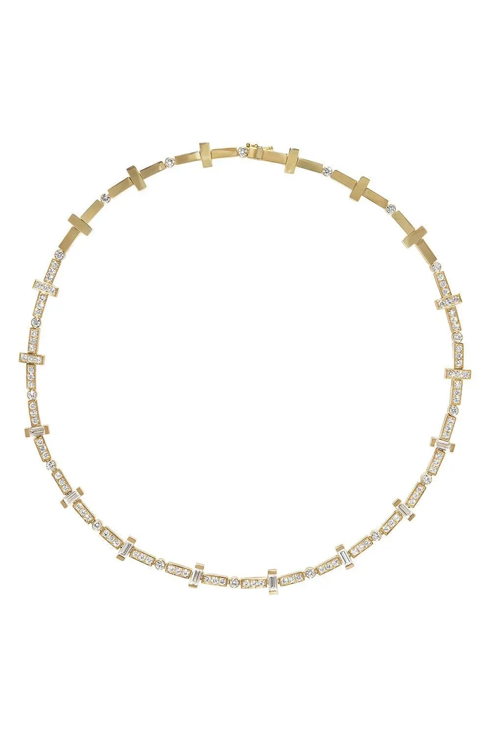 Azlee Diamond Scattered Bar Tennis Necklace